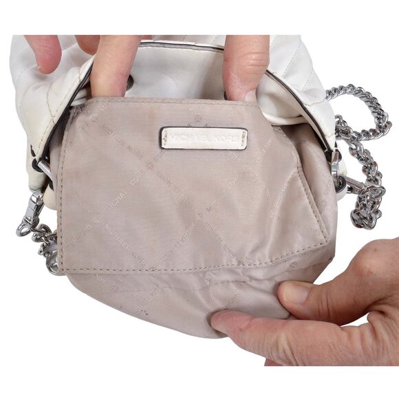 Michael Kors Suri Small White Bucket Crossbody Bag - Picture 4 of 17